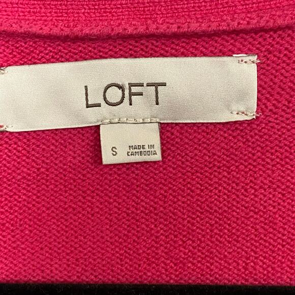 Loft Women's Pink Cotton Blend Cardigan Sweater Size Small - Picture 5 of 10